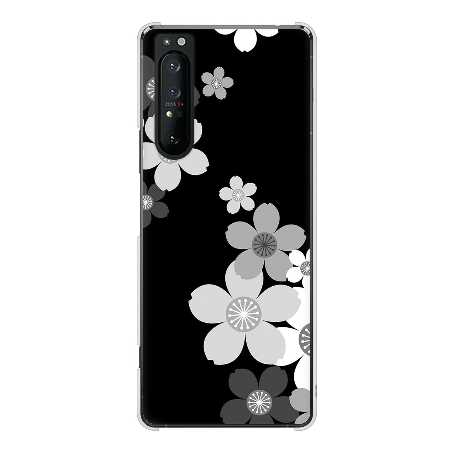 Xperia 1 II SO-51A docomo 高画質仕上げ 背面印刷 ハードケース 【1334 桜のフレーム】
