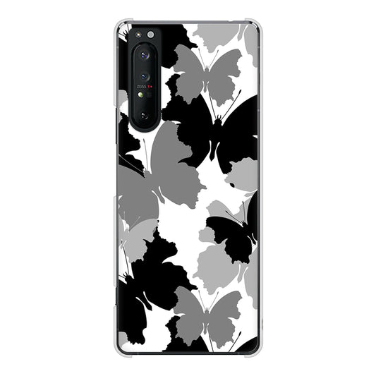 Xperia 1 II SO-51A docomo 高画質仕上げ 背面印刷 ハードケース 【1336 夜の蝶】