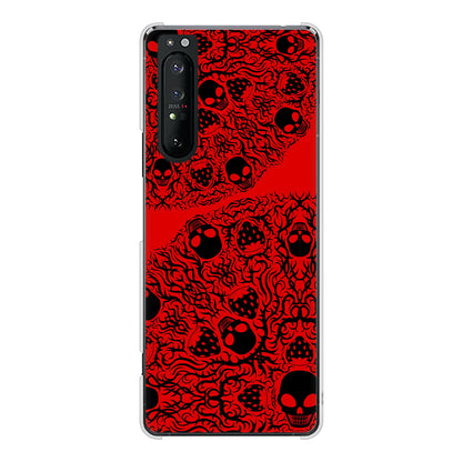 Xperia 1 II SO-51A docomo 高画質仕上げ 背面印刷 ハードケース むかいあぐる 苺骸骨曼荼羅