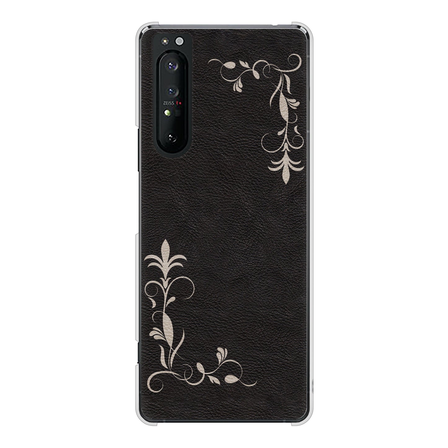 Xperia 1 II SO-51A docomo 高画質仕上げ 背面印刷 ハードケース 【EK825 レザー風グラスフレーム】