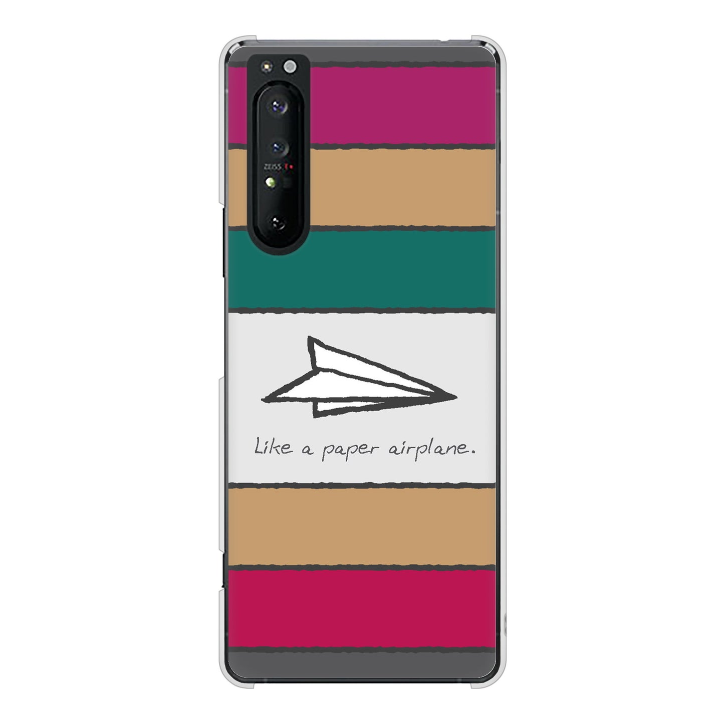 Xperia 1 II SO-51A docomo 高画質仕上げ 背面印刷 ハードケース 【IA809 かみひこうき】