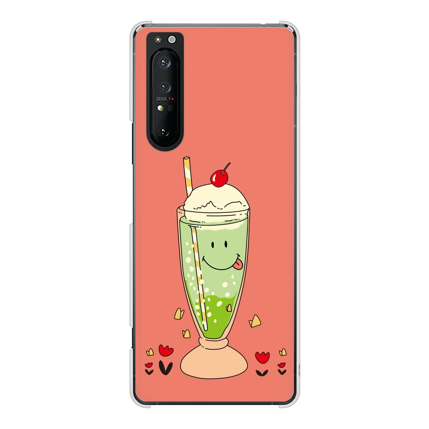Xperia 1 II SO-51A docomo 高画質仕上げ 背面印刷 ハードケース スイーツイラスト
