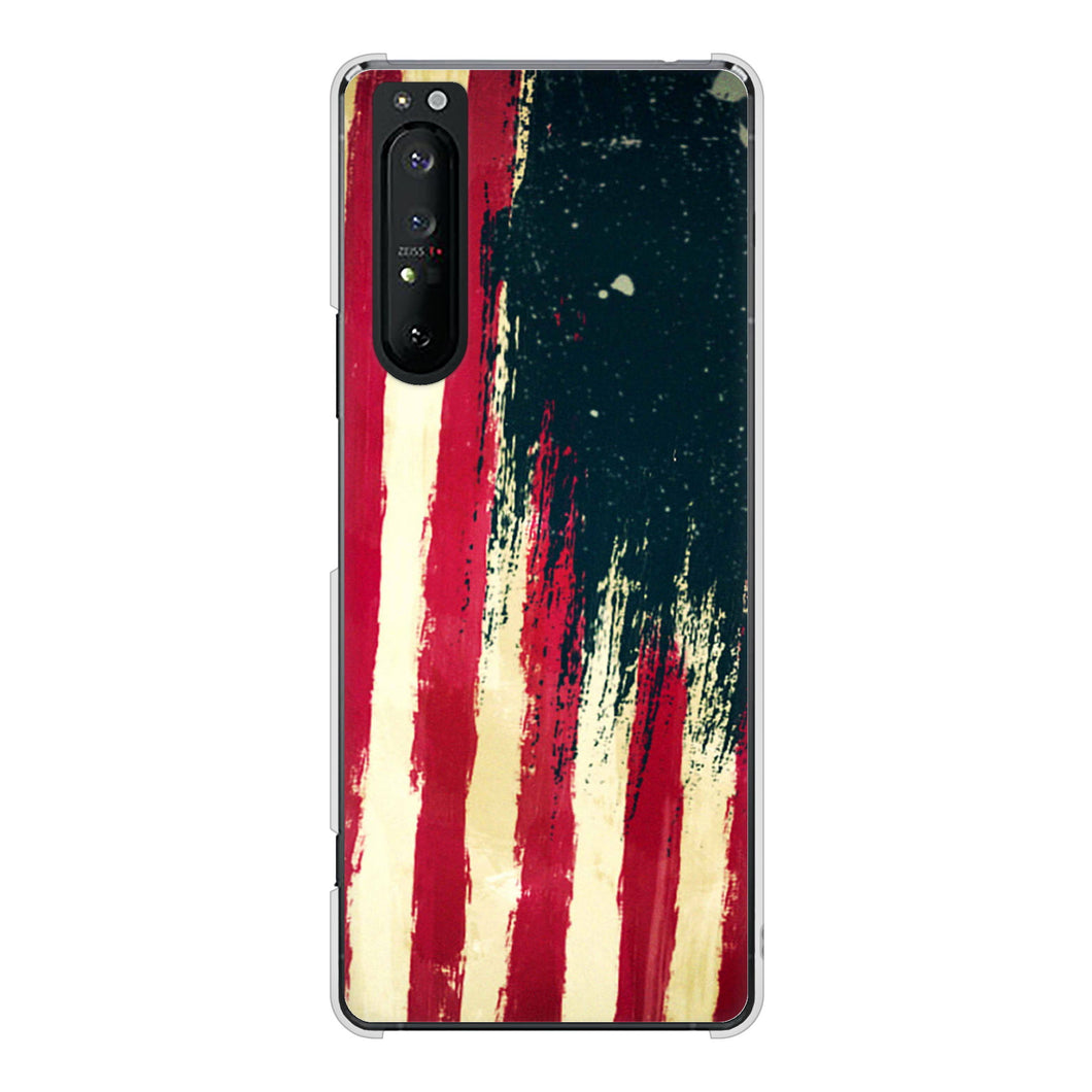 Xperia 1 II SO-51A docomo 高画質仕上げ 背面印刷 ハードケース 【MI805 ヴィンテージアメリカ】