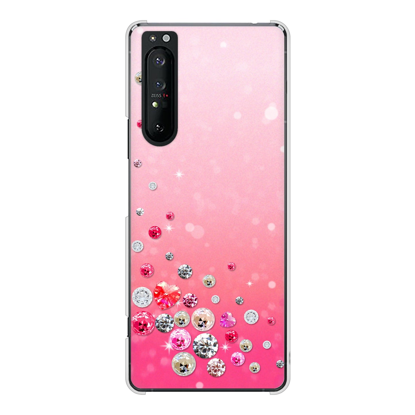 Xperia 1 II SO-51A docomo 高画質仕上げ 背面印刷 ハードケース スワロデコ風プリント