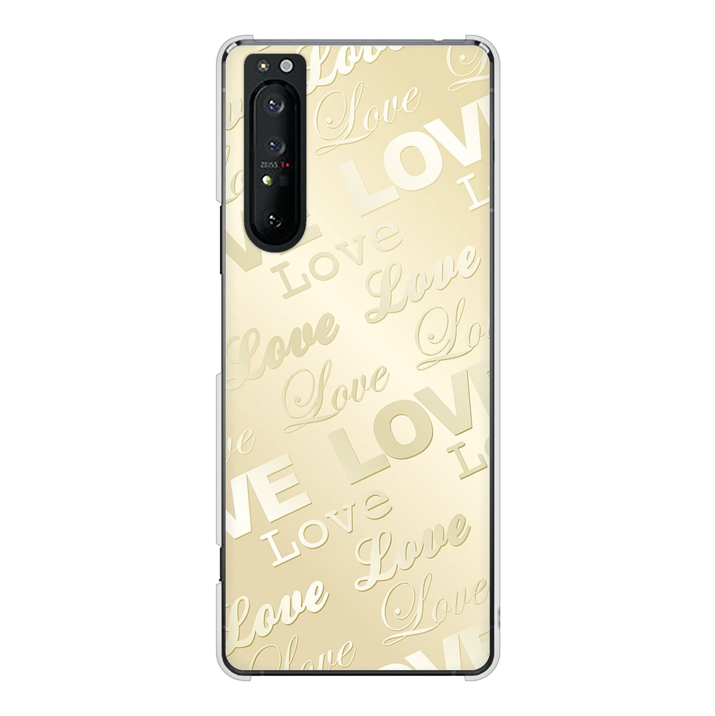 Xperia 1 II SO-51A docomo 高画質仕上げ 背面印刷 ハードケース エンボス風LOVEリンク