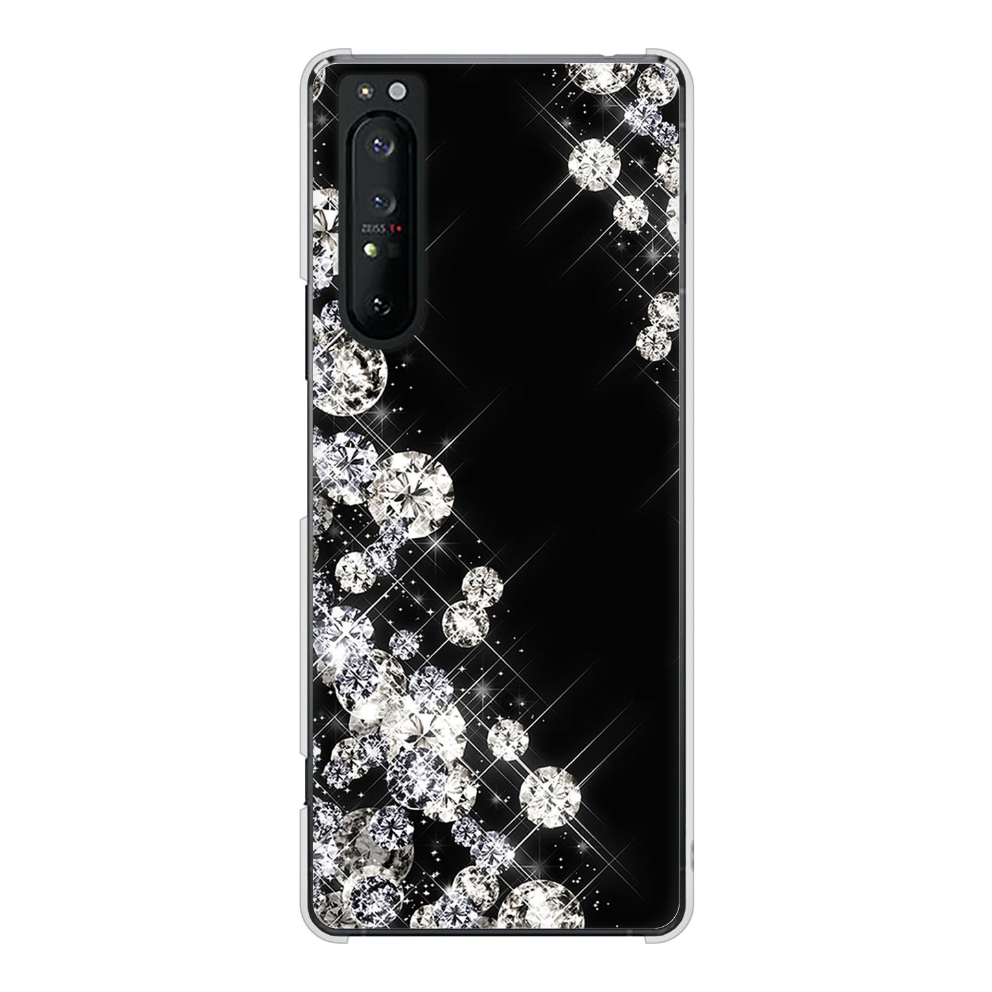 Xperia 1 II SO-51A docomo 高画質仕上げ 背面印刷 ハードケース 【VA871 ダイヤモンドフレーム】