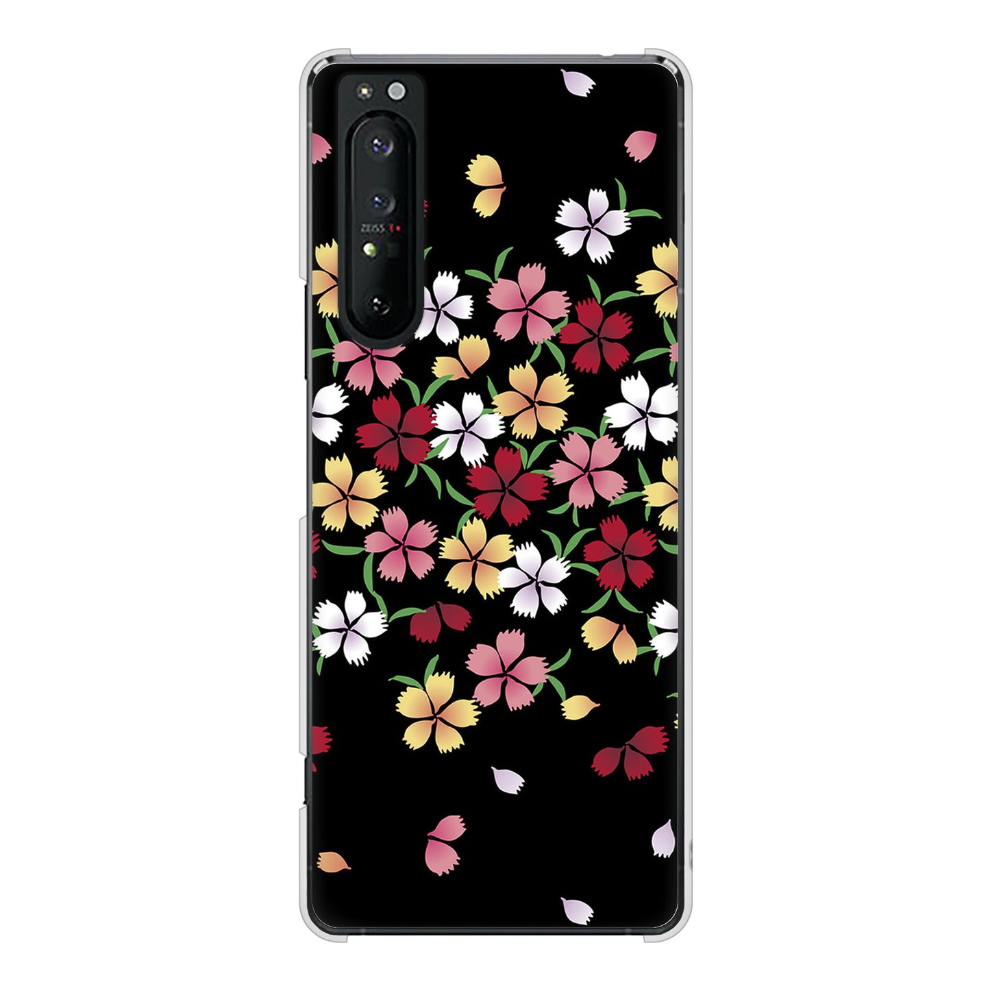 Xperia 1 II SO-51A docomo 高画質仕上げ 背面印刷 ハードケース 和花柄
