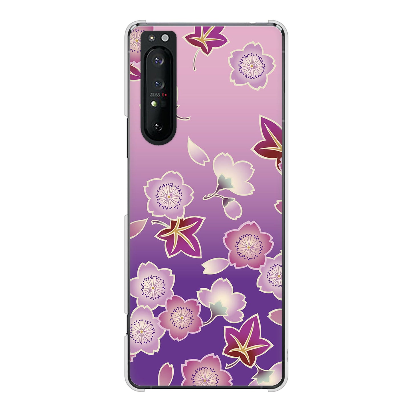 Xperia 1 II SO-51A docomo 高画質仕上げ 背面印刷 ハードケース 和花柄