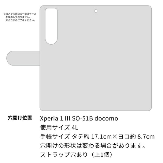 docomo エクスペリア1 III SO-51B 高画質仕上げ プリント手帳型ケース(通常型)【OE837 手描きシンプル ブラック×レッド】