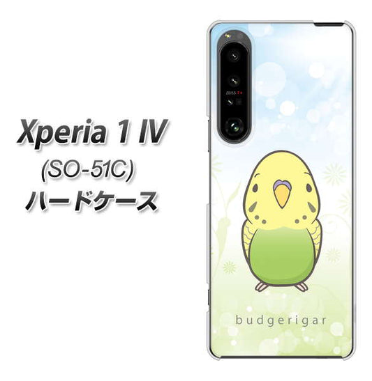 Xperia 1 IV SO-51C docomo 高画質仕上げ 背面印刷 ハードケース【SC838 セキセイインコ グリーン】