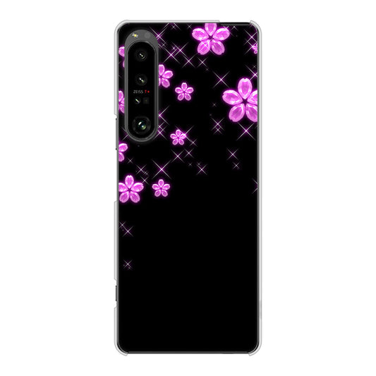 Xperia 1 V SO-51D docomo 高画質仕上げ 背面印刷 ハードケース 【019 桜クリスタル】