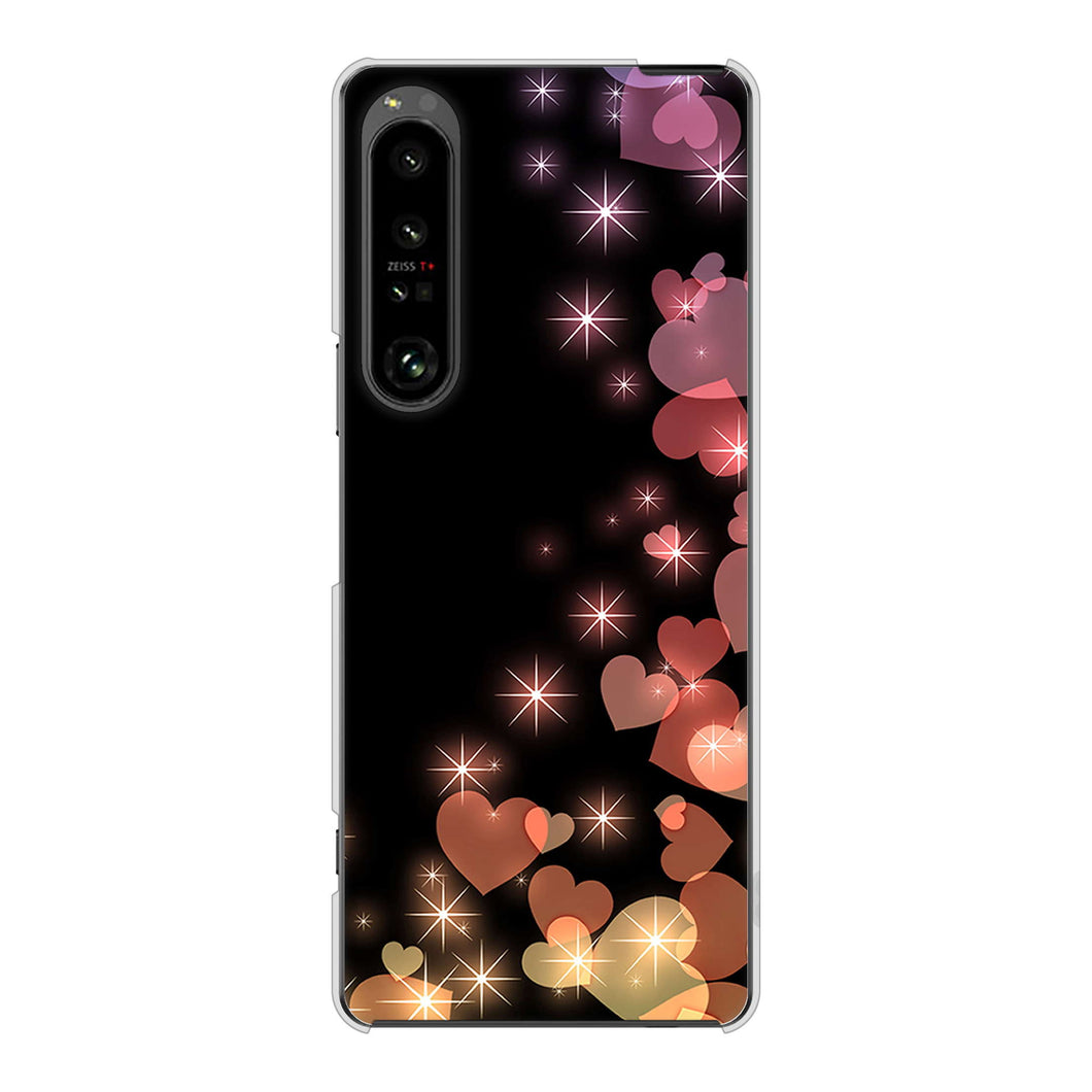 Xperia 1 V SO-51D docomo 高画質仕上げ 背面印刷 ハードケースきらめきハート