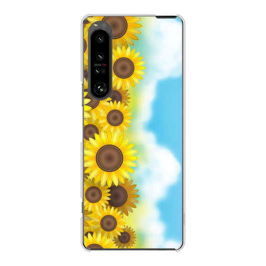 Xperia 1 V SO-51D docomo 高画質仕上げ 背面印刷 ハードケース 【148 ひまわり畑】