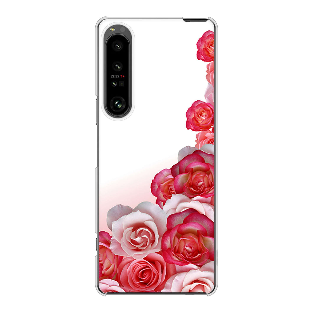 Xperia 1 V SO-51D docomo 高画質仕上げ 背面印刷 ハードケースロマンチックなバラ