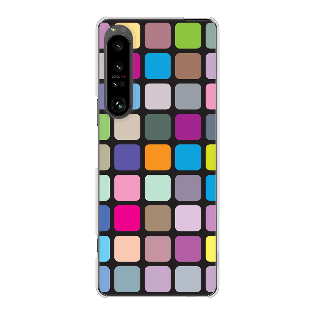 Xperia 1 V SO-51D docomo 高画質仕上げ 背面印刷 ハードケース 【509 カラースクエア】