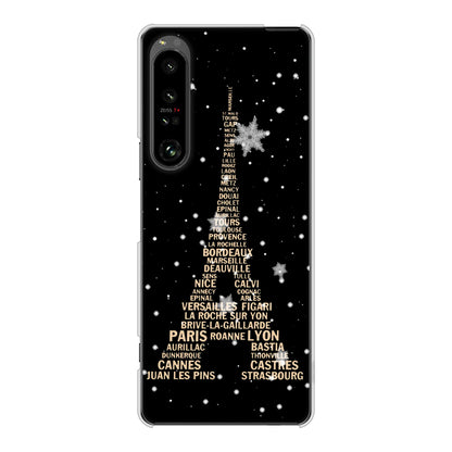 Xperia 1 V SO-51D docomo 高画質仕上げ 背面印刷 ハードケースエッフェル塔