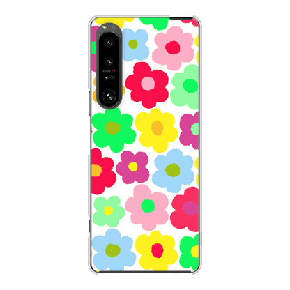 Xperia 1 V SO-51D docomo 高画質仕上げ 背面印刷 ハードケースルーズフラワー