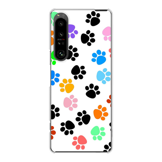 Xperia 1 V SO-51D docomo 高画質仕上げ 背面印刷 ハードケース 【1108 あしあとカラフル】