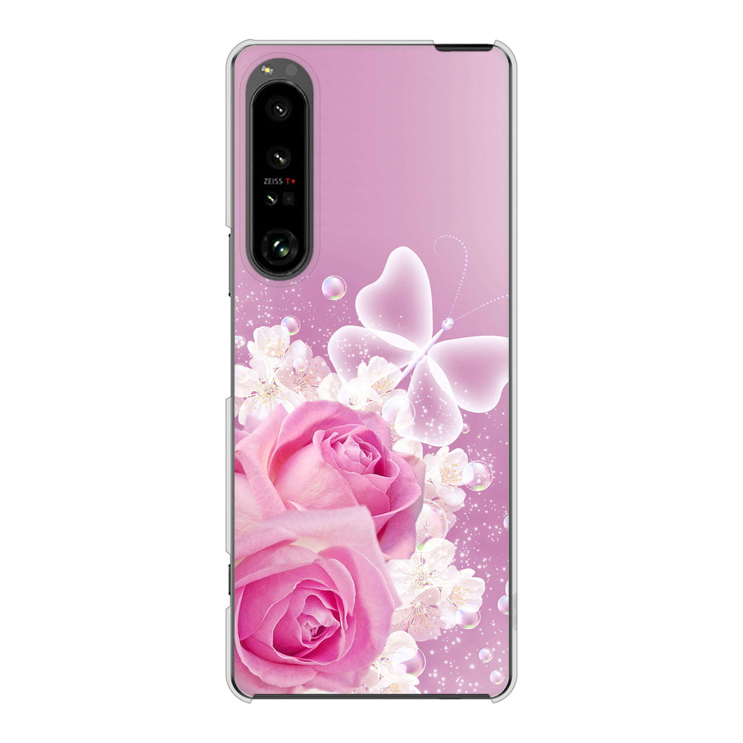 Xperia 1 V SO-51D docomo 高画質仕上げ 背面印刷 ハードケースロマンチックなバラ