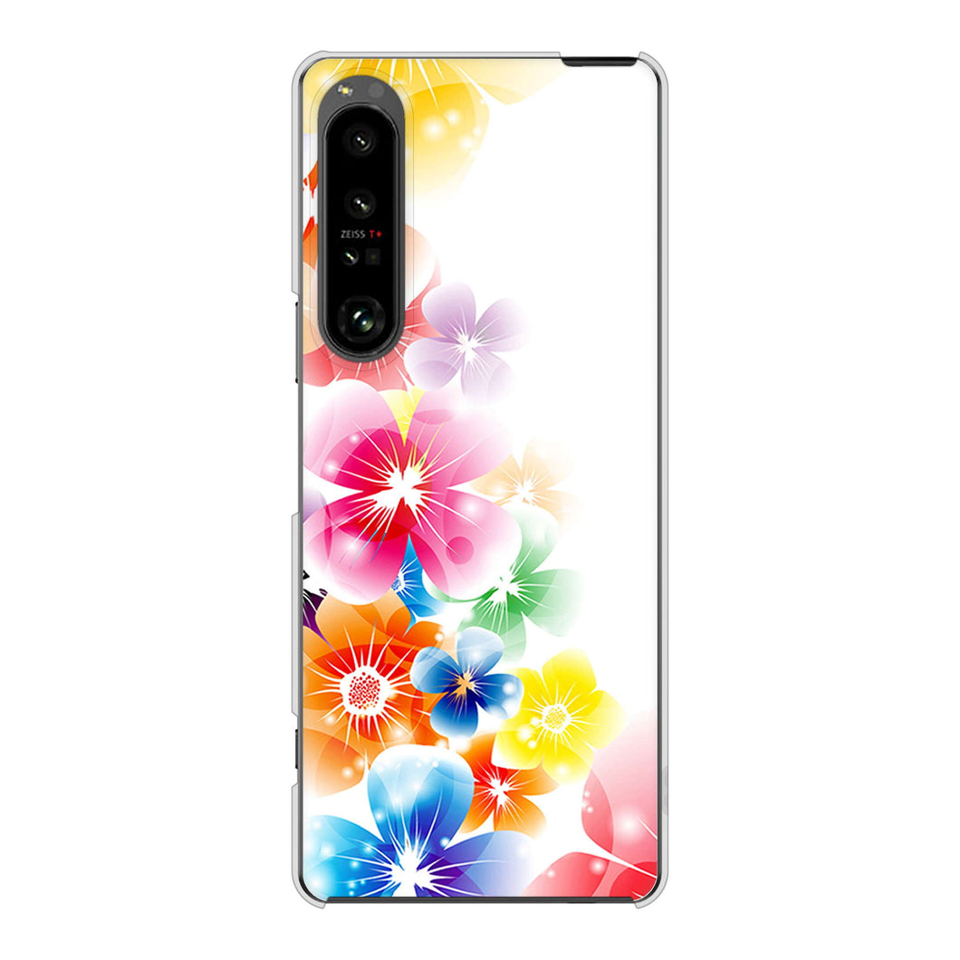 Xperia 1 V SO-51D docomo 高画質仕上げ 背面印刷 ハードケース 【1209 光と花】