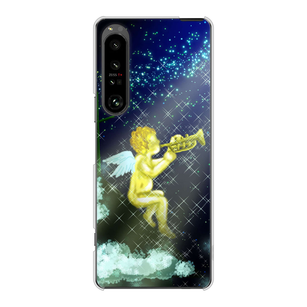 Xperia 1 V SO-51D docomo 高画質仕上げ 背面印刷 ハードケース 【1248 天使の演奏】