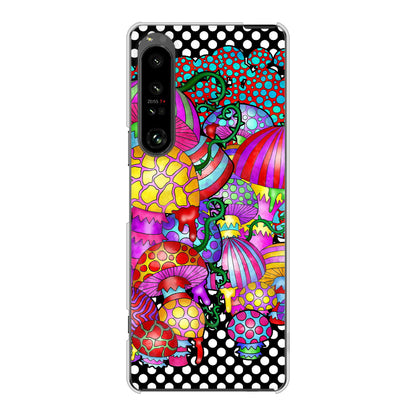 Xperia 1 V SO-51D docomo 高画質仕上げ 背面印刷 ハードケースむかいあぐる きのこ