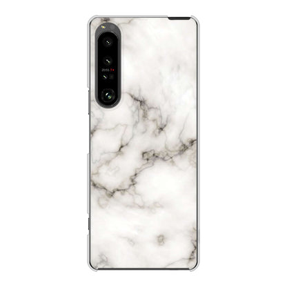 Xperia 1 V SO-51D docomo 高画質仕上げ 背面印刷 ハードケース大理石BK
