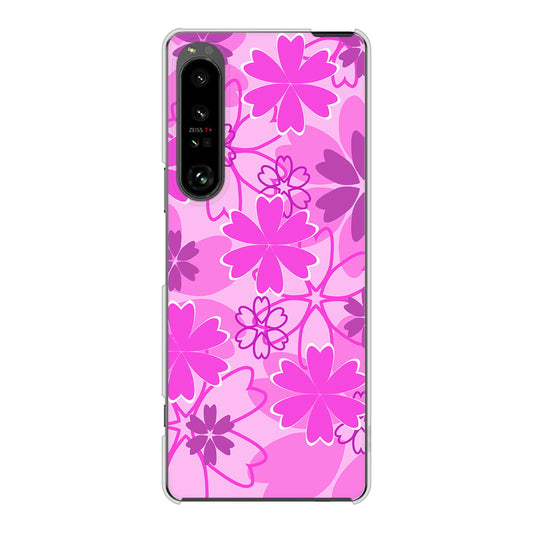 Xperia 1 V SO-51D docomo 高画質仕上げ 背面印刷 ハードケース重なり合う花