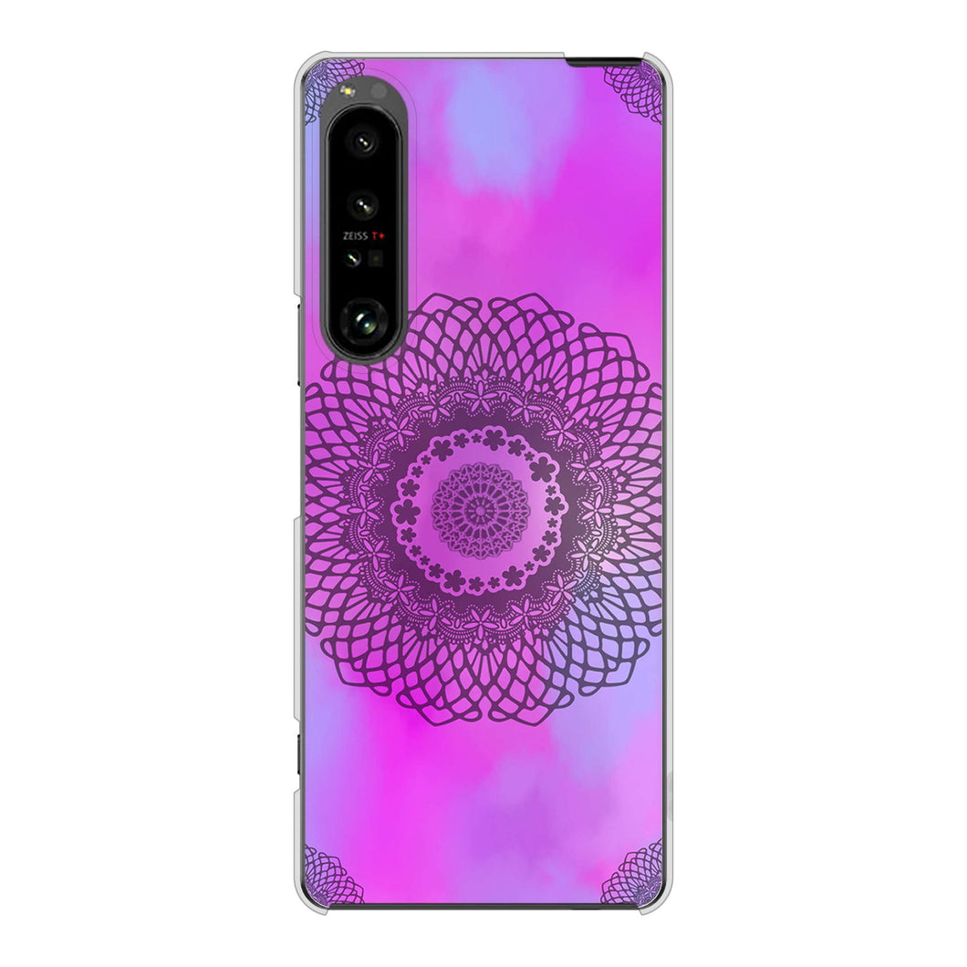 Xperia 1 V SO-51D docomo 高画質仕上げ 背面印刷 ハードケース 【YJ344 レース】