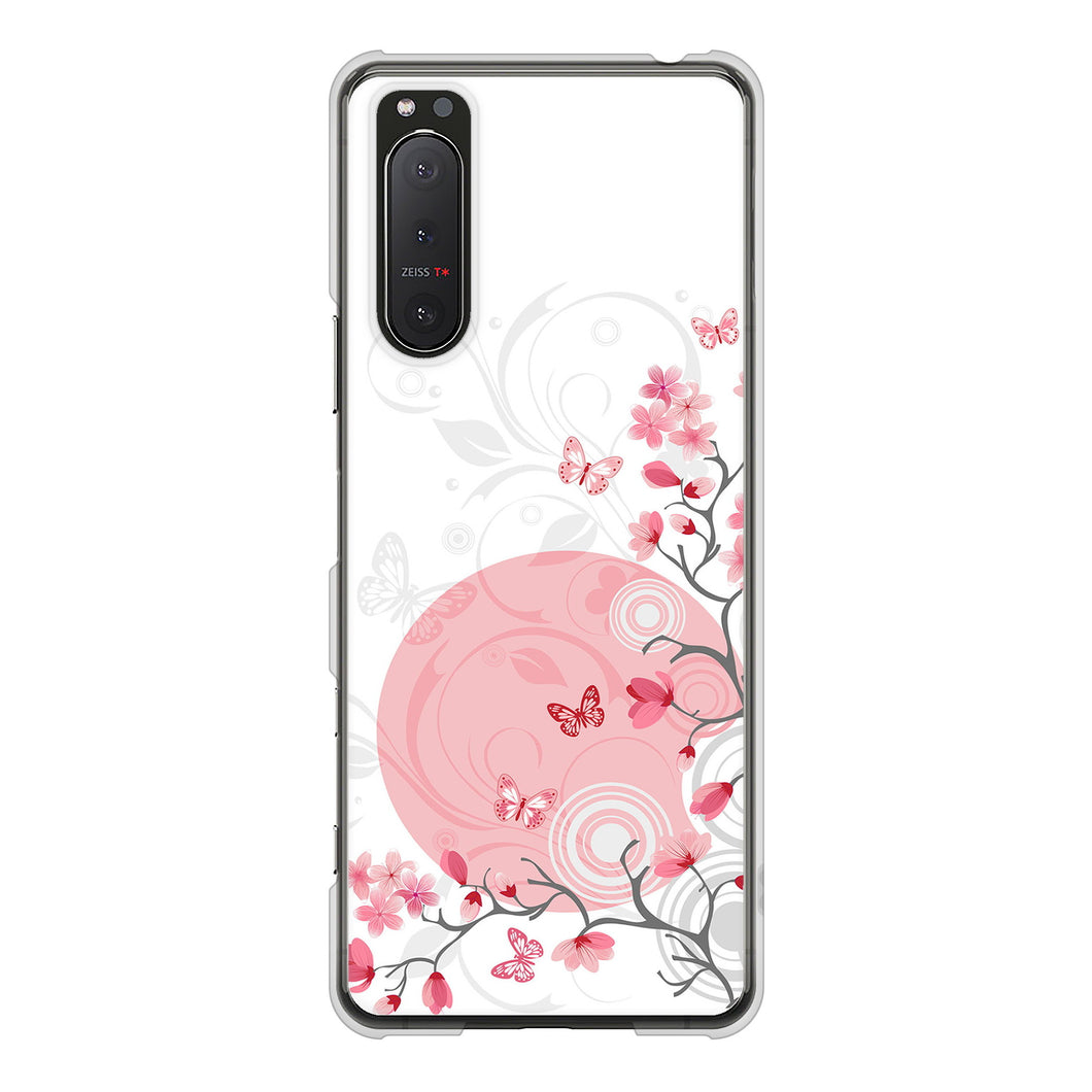 Xperia 5II SO-52A docomo 高画質仕上げ 背面印刷 ハードケース バタフライ