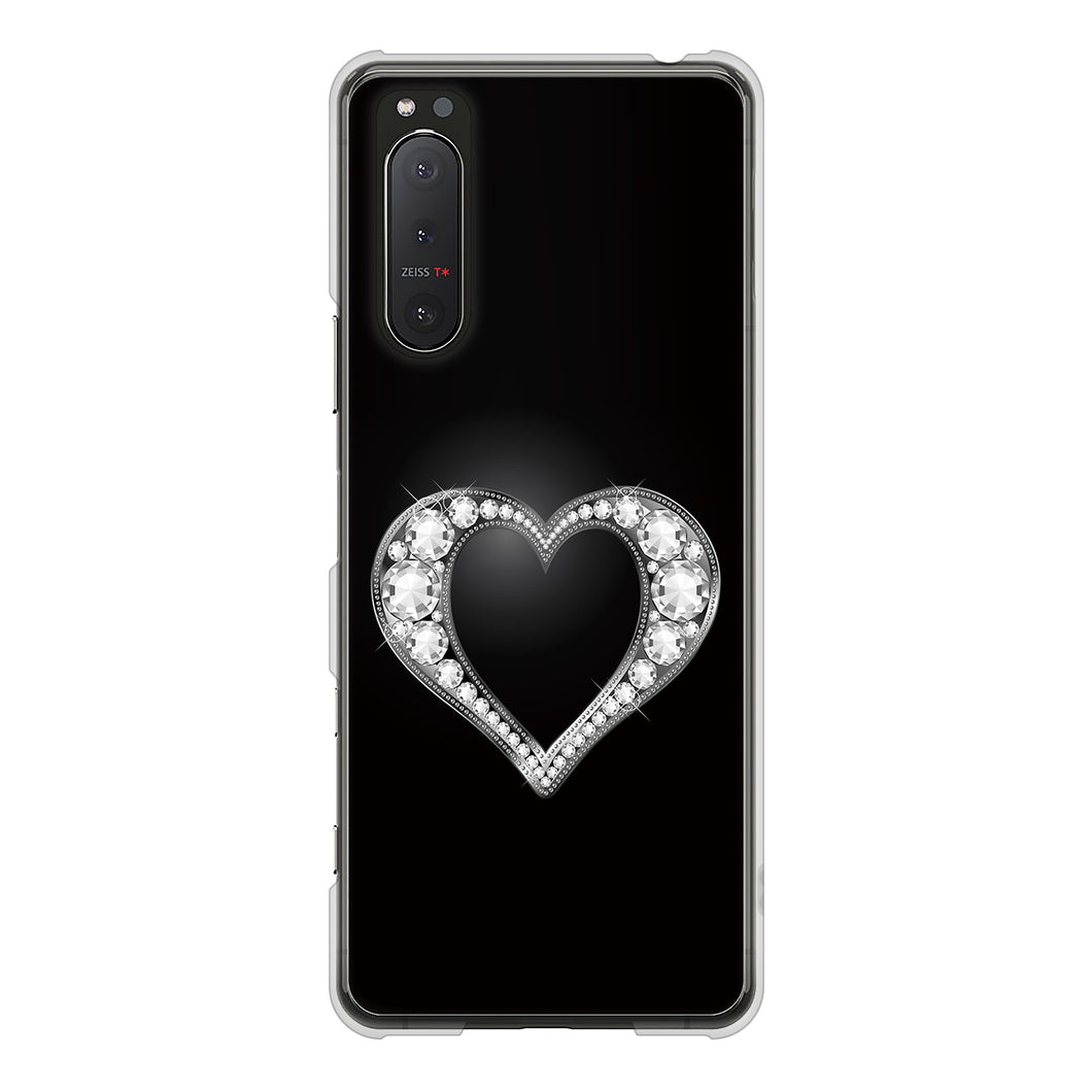 Xperia 5II SO-52A docomo 高画質仕上げ 背面印刷 ハードケース きらめきハート