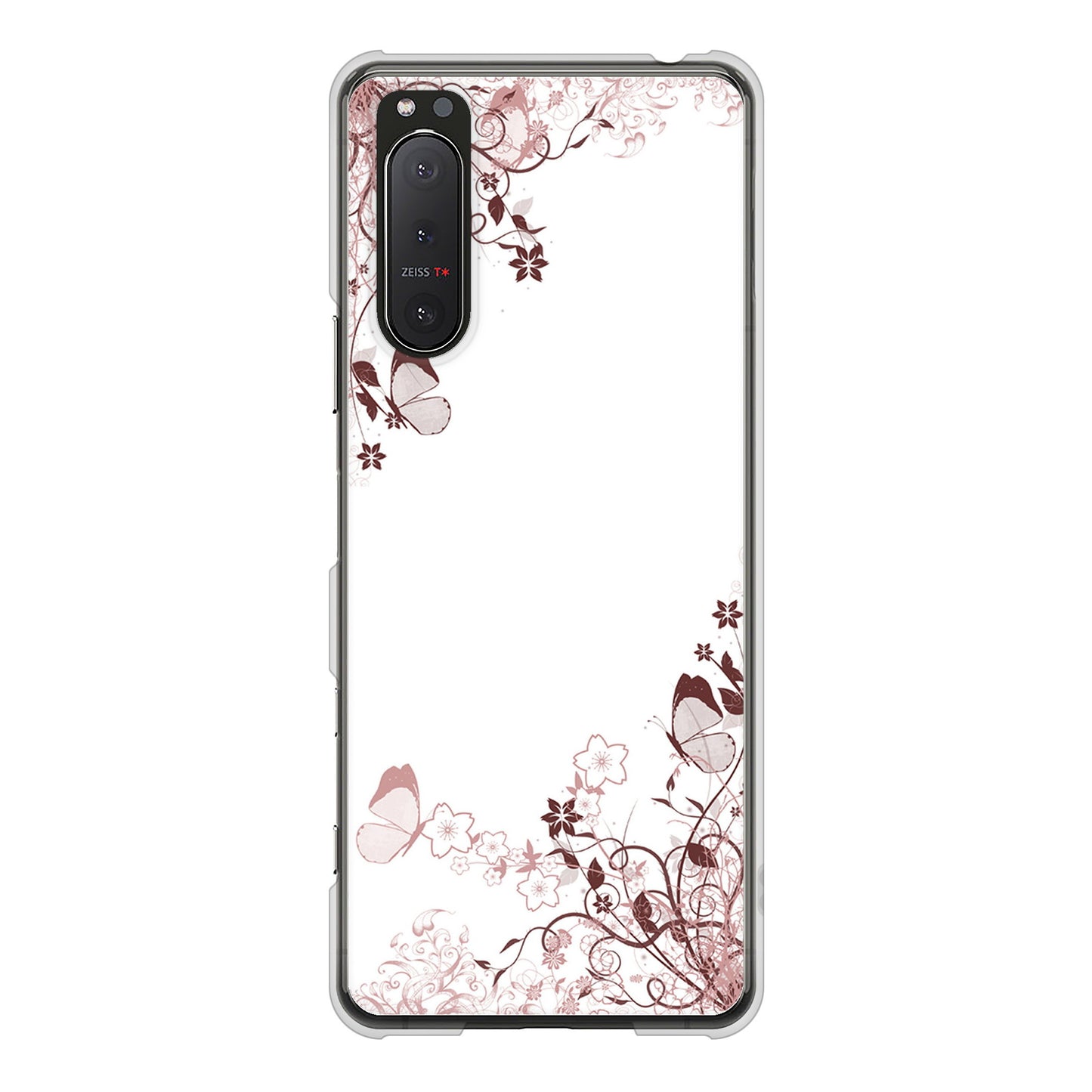 Xperia 5II SO-52A docomo 高画質仕上げ 背面印刷 ハードケース バタフライ