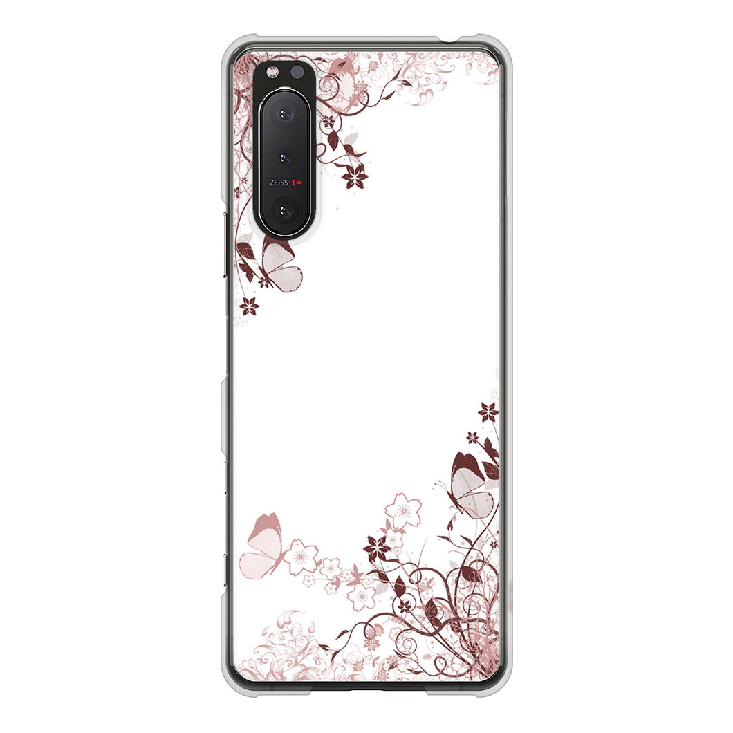 Xperia 5II SO-52A docomo 高画質仕上げ 背面印刷 ハードケース バタフライ