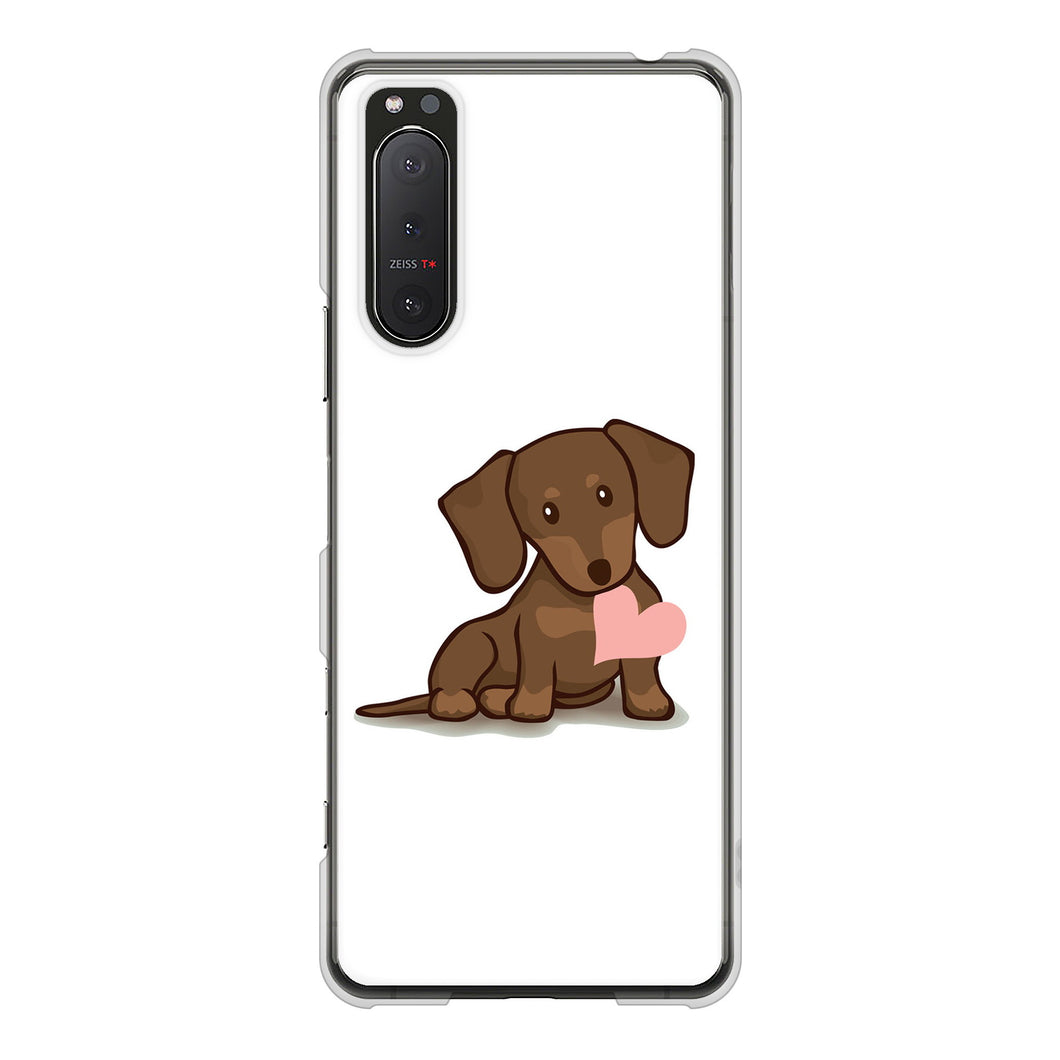 Xperia 5II SO-52A docomo 高画質仕上げ 背面印刷 ハードケース 【394 I love ダックス】