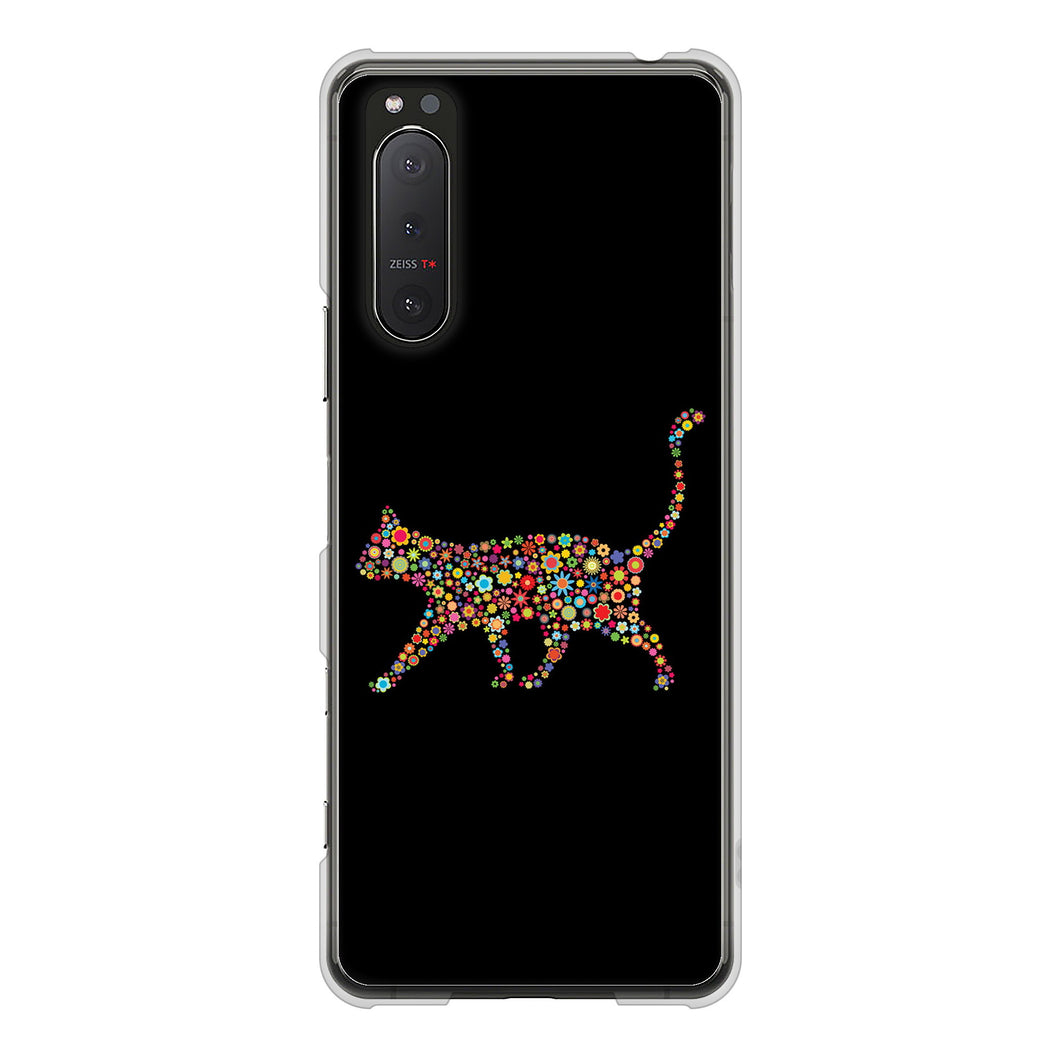 Xperia 5II SO-52A docomo 高画質仕上げ 背面印刷 ハードケース 【406 カラフルキャット】