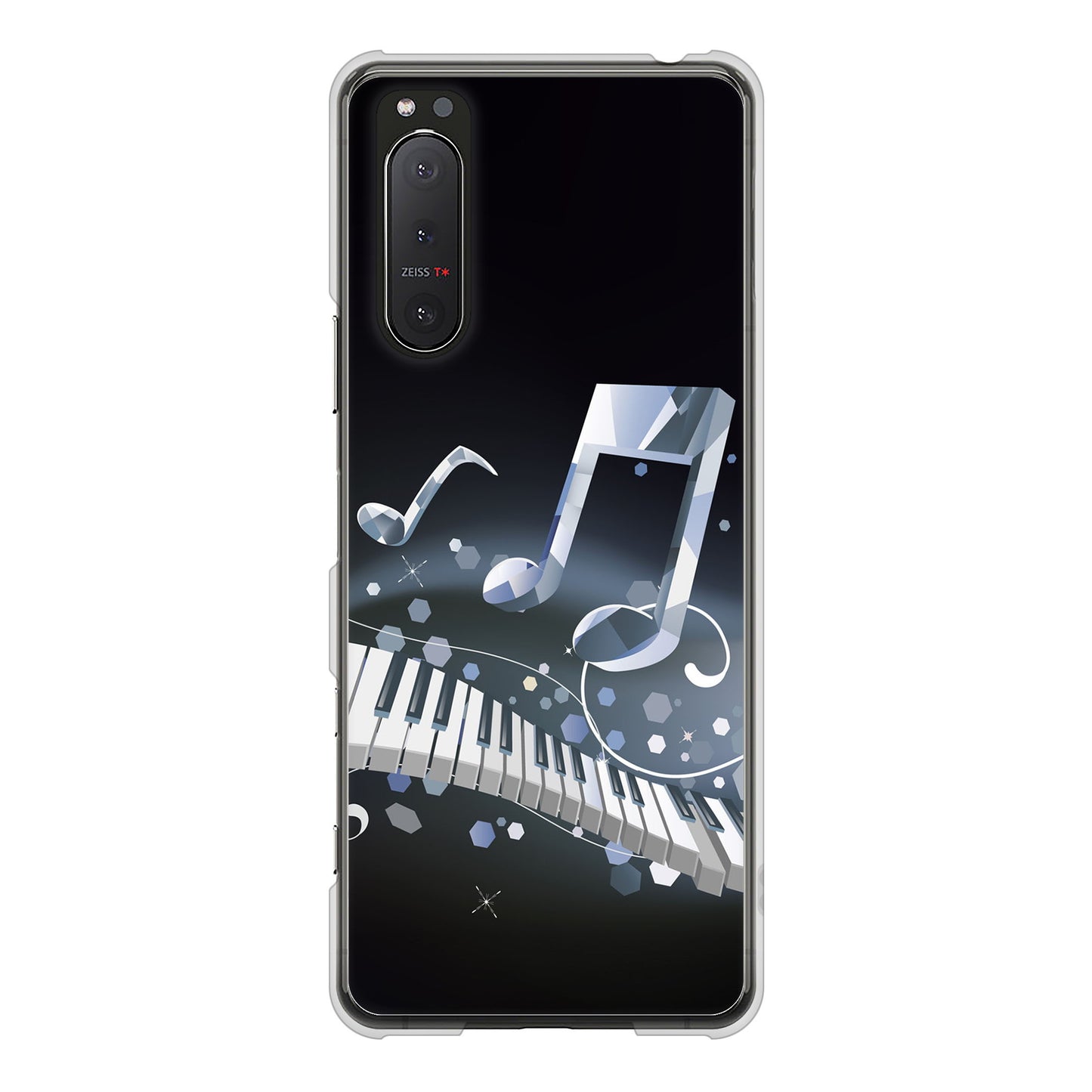 Xperia 5II SO-52A docomo 高画質仕上げ 背面印刷 ハードケース 音符