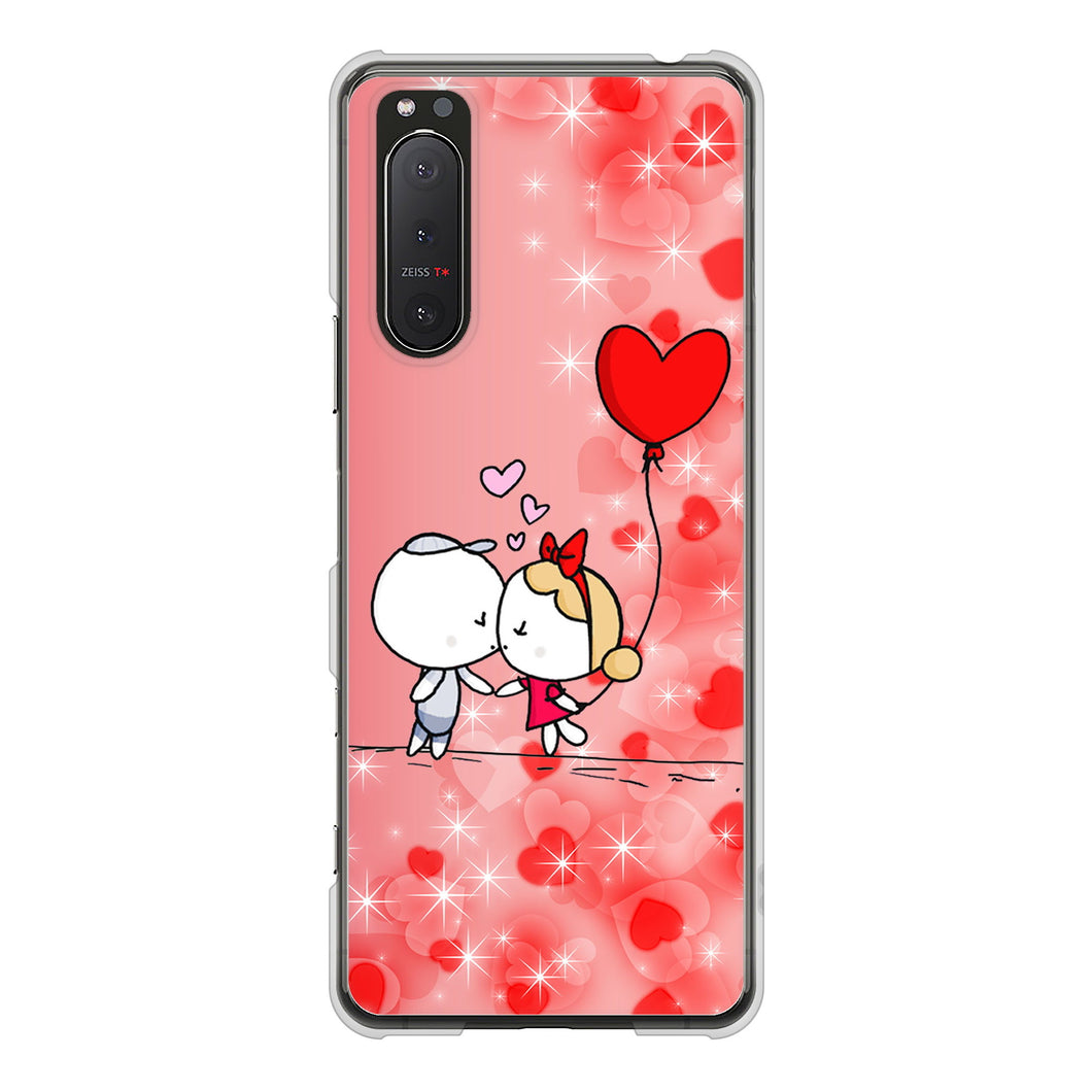 Xperia 5II SO-52A docomo 高画質仕上げ 背面印刷 ハードケース カップル