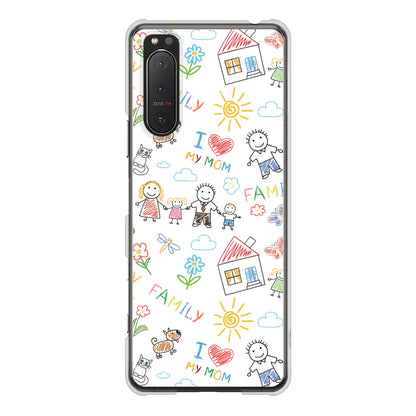 Xperia 5II SO-52A docomo 高画質仕上げ 背面印刷 ハードケース カップル＆ファミリー