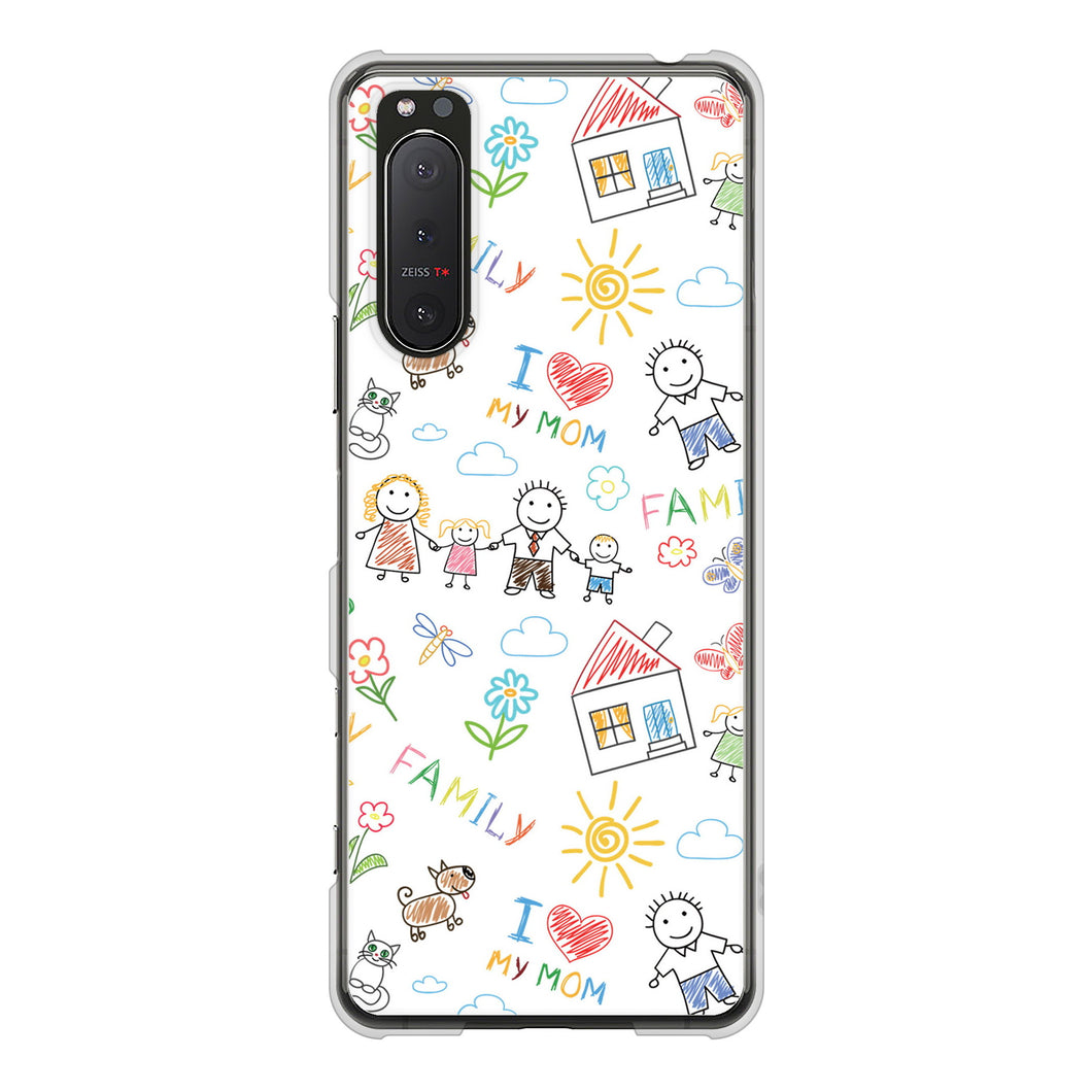 Xperia 5II SO-52A docomo 高画質仕上げ 背面印刷 ハードケース カップル＆ファミリー