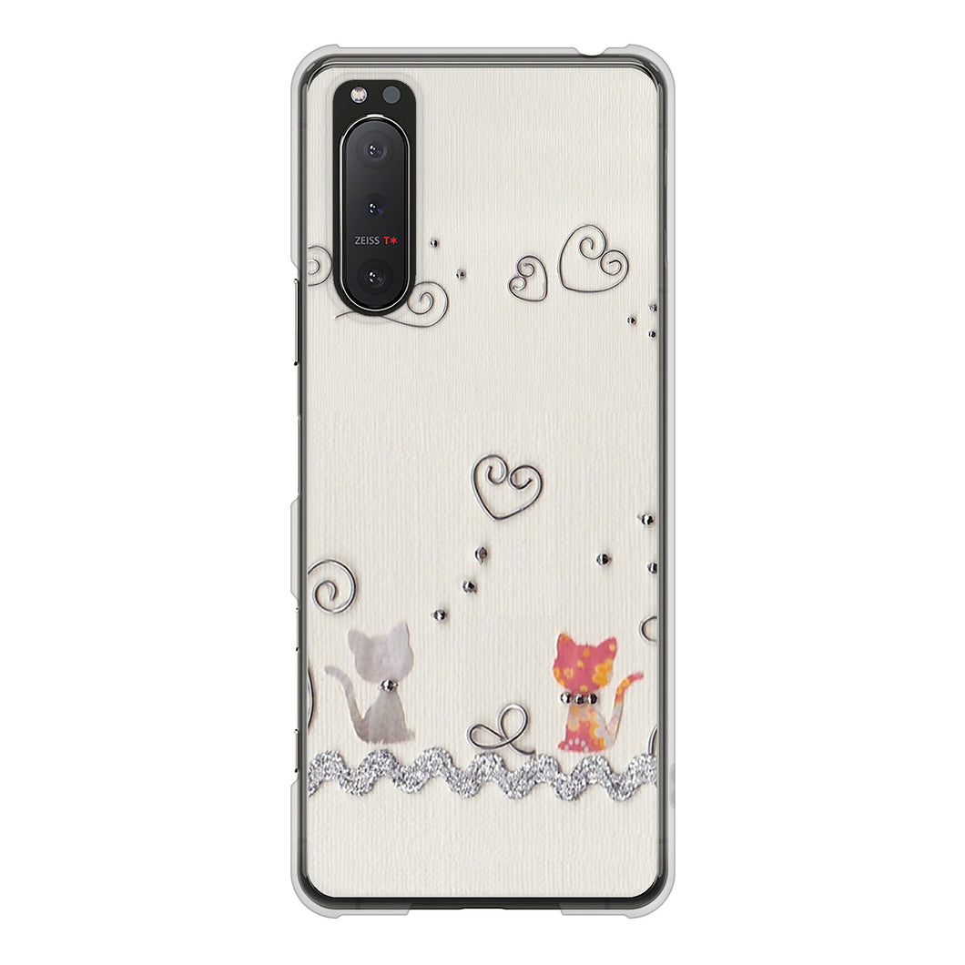 Xperia 5II SO-52A docomo 高画質仕上げ 背面印刷 ハードケース クラフト写真ネコ