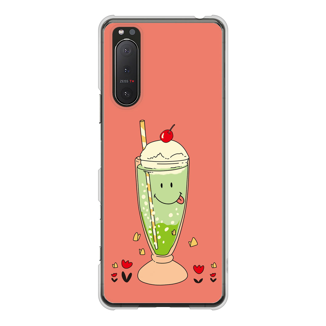 Xperia 5II SO-52A docomo 高画質仕上げ 背面印刷 ハードケース スイーツイラスト