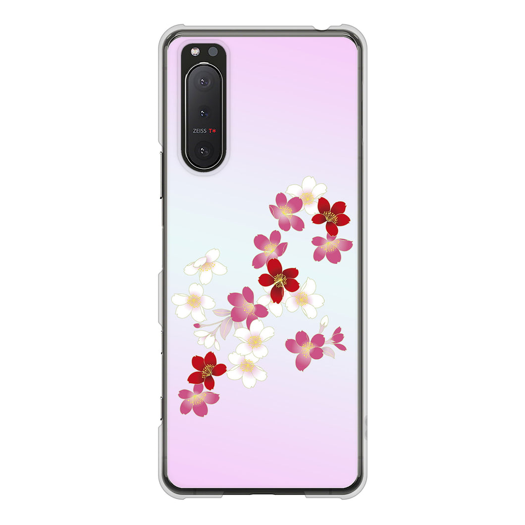 Xperia 5II SO-52A docomo 高画質仕上げ 背面印刷 ハードケース 和花柄