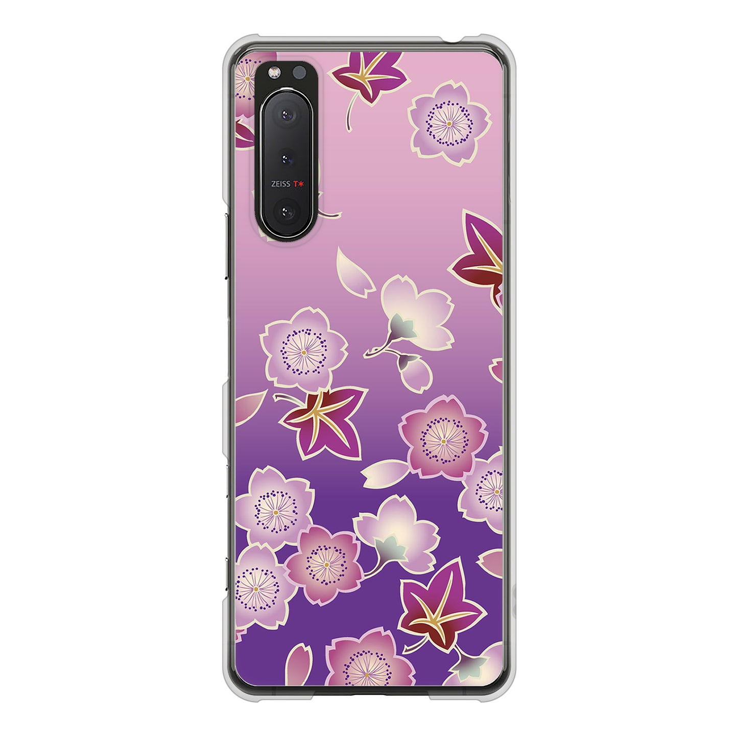 Xperia 5II SO-52A docomo 高画質仕上げ 背面印刷 ハードケース 和花柄
