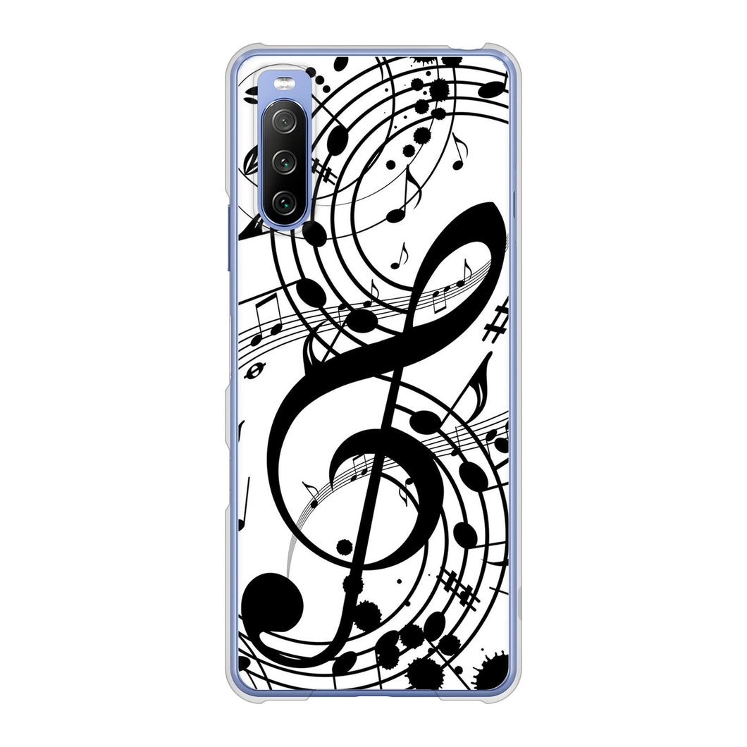 Xperia 10 III SO-52B docomo 高画質仕上げ 背面印刷 ハードケース 音符