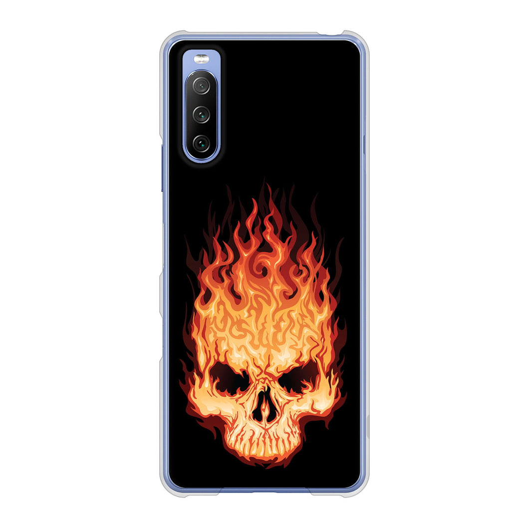 Xperia 10 III SO-52B docomo 高画質仕上げ 背面印刷 ハードケース 【364 ドクロの怒り】