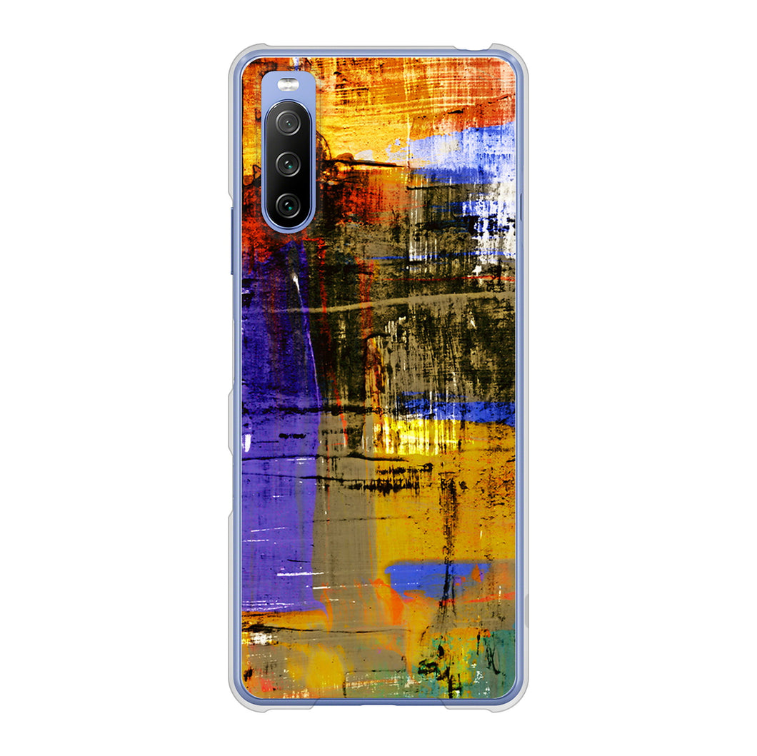 Xperia 10 III SO-52B docomo 高画質仕上げ 背面印刷 ハードケース 【609 クラッシュアートBL】