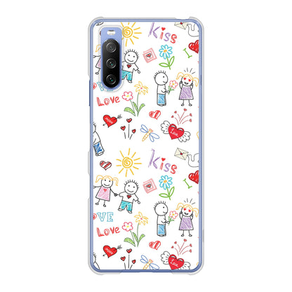 Xperia 10 III SO-52B docomo 高画質仕上げ 背面印刷 ハードケース カップル＆ファミリー
