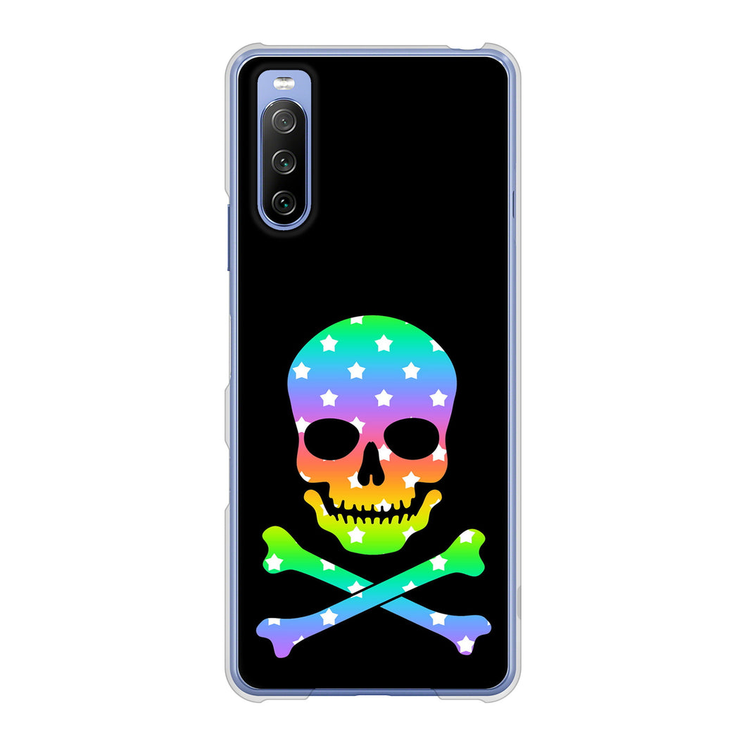 Xperia 10 III SO-52B docomo 高画質仕上げ 背面印刷 ハードケース ドクロフレーム