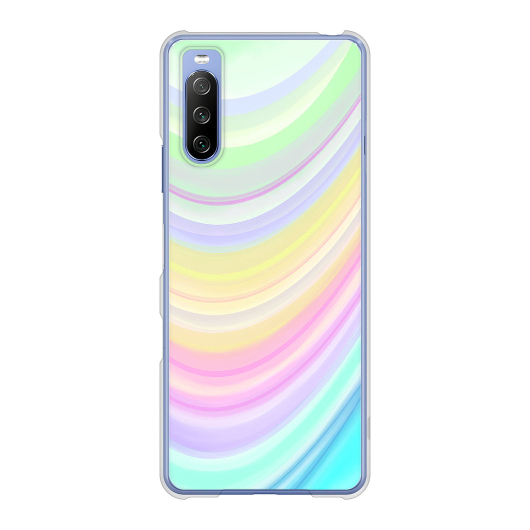 Xperia 10 III SO-52B docomo 高画質仕上げ 背面印刷 ハードケース レインボー