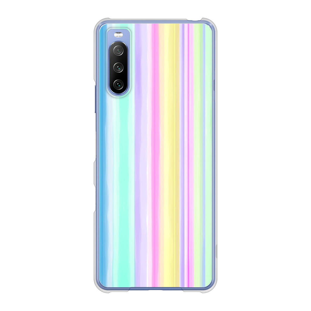 Xperia 10 III SO-52B docomo 高画質仕上げ 背面印刷 ハードケース レインボー